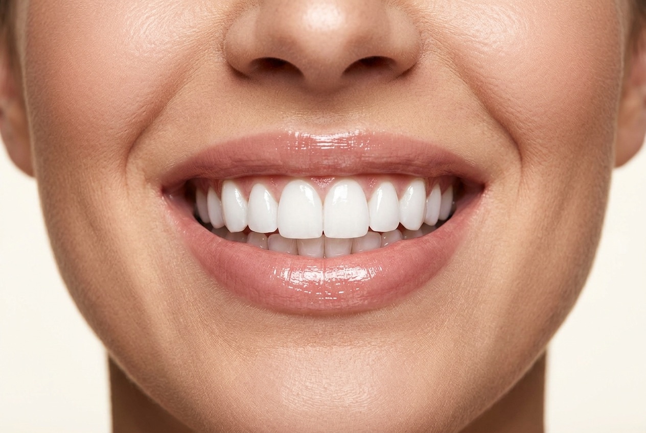 Natürliches Lächeln in Nahaufnahme